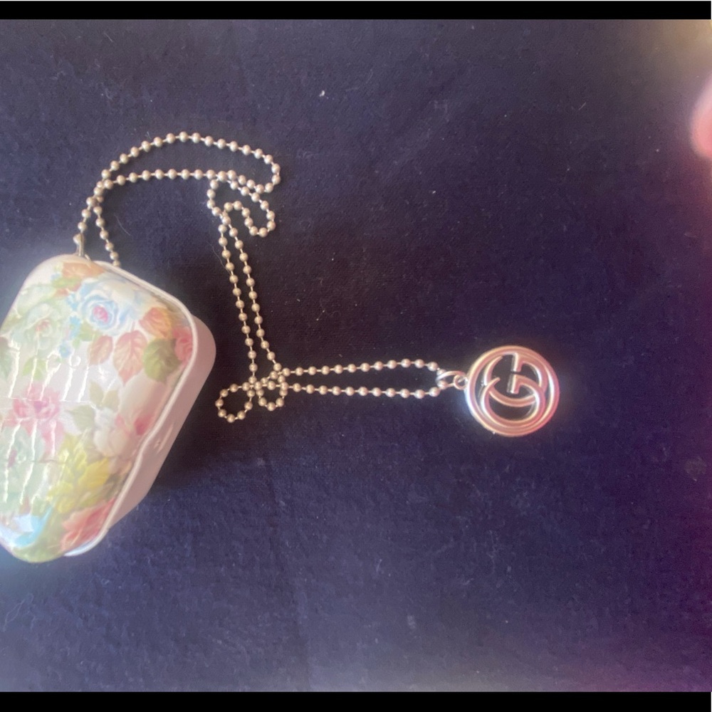 18 inch repurposed Gucci zipper tag necklace